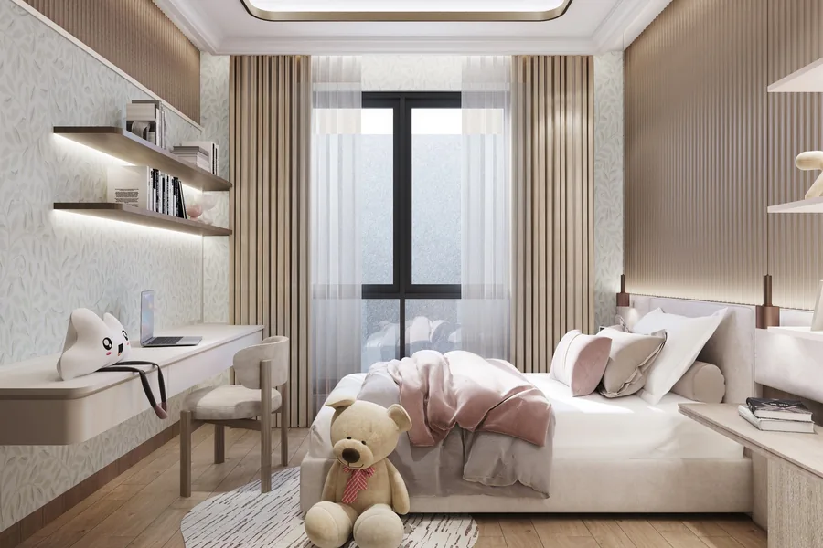 Kamar Anak — Girls Bedroom with Study Corner (Ideas & Inspiration | Show Unit)