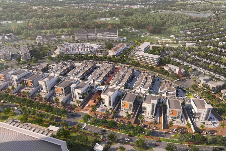 North Square District — Aerial Siang, Overview Full Kawasan Komersial