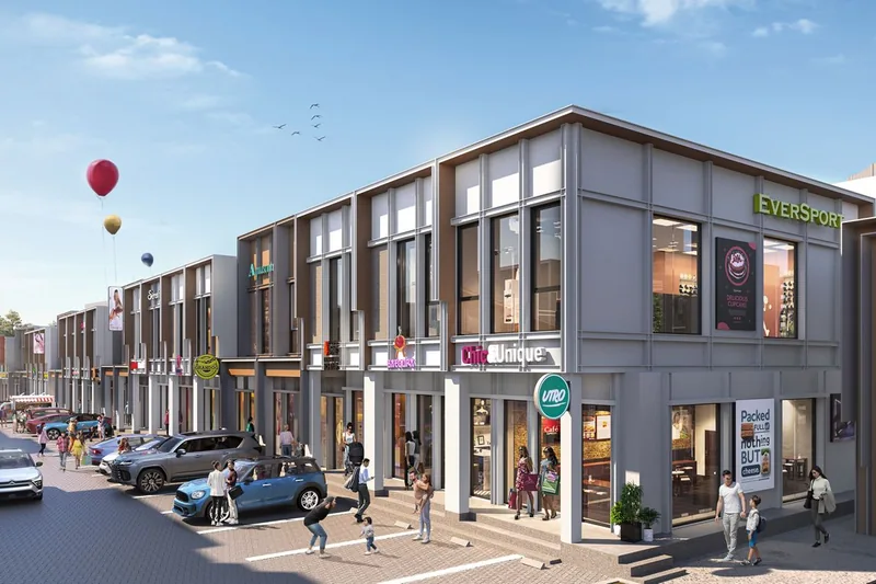 Konsep Tipe A — 2-Lantai Active Retail Facade, Urban Lifestyle Hub (Ideas & Inspiration)