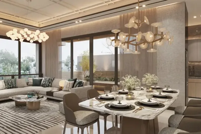Richmond — Living Room & Dining Area, High Ceiling (Ideas & Inspiration | Show Unit)
