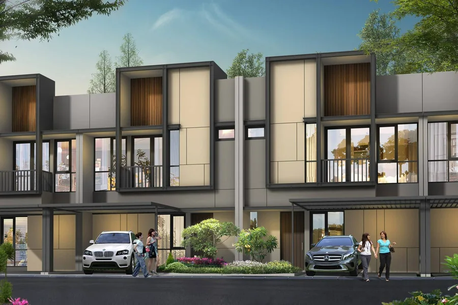 Vermont — Fasad Deretan Rumah, Charcoal & Kayu